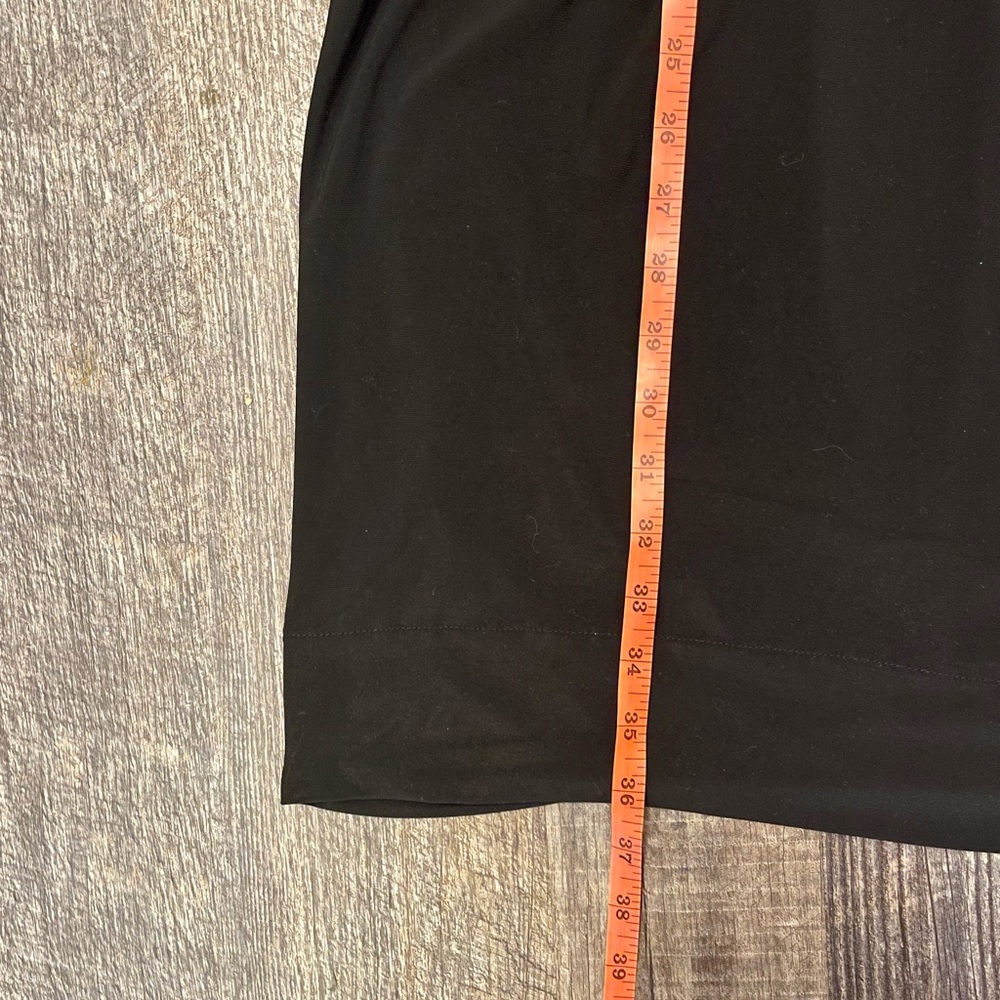 Tall Friendly Just Taylor Black Formal Stretchy Pleated Midi Shift Dress, 10 - Picture 8 of 10